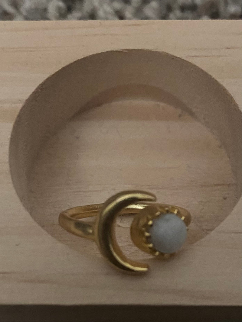 Gold Sun and Moon Ring