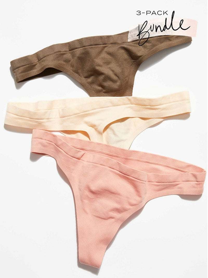 Free People No Show Seamless Thong 3 Pack