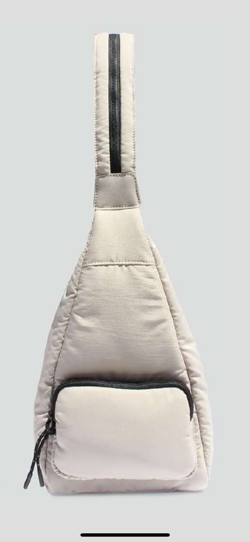 Ivory puffy sling bag/ backpack