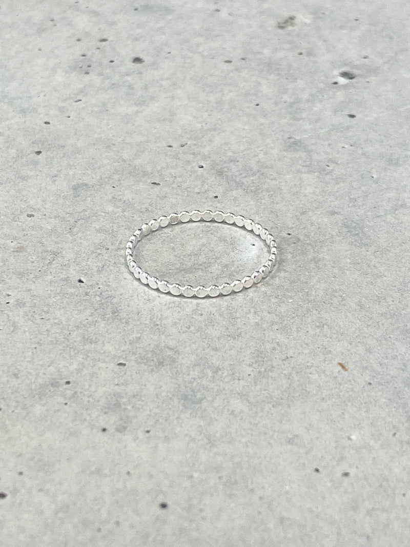 Flat Beaded Stacking Ring